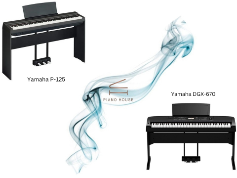 So sánh Yamaha P-125 và Yamaha DGX-670